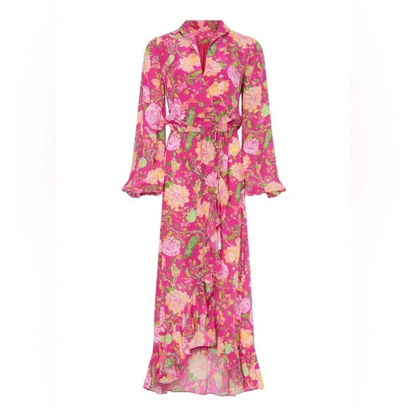 ROCOCO SAND Chloe Wrap Maxi Dress in Pink Size XS Long Gown - Picture 5 of 9